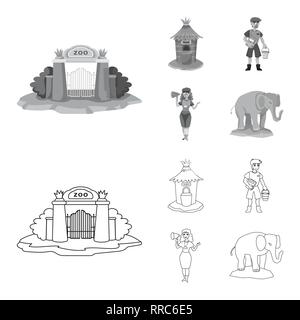 Fenêtre,porte,gardien,elephant,contre,homme,femme,mignon,brick,travailleur,service,mégaphone,creche,mur,gardien,vente,Afrique,stand,sortie,seau,France,ouvert,bureau,ustensile,chemin,message jungle,fort,vêtements,nature,faune,fun,animation,parc,zoo,Safari,animal,flore,forêt,set,icône,illustration,isolé,collection,design,élément,graphique,signe,vecteurs vecteur , Illustration de Vecteur