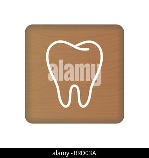 Les droits de l'icône de la dent. Un organe interne vecteur. Illustration de l'anatomie humaine. Inscrivez-vous Symbole pour présentation médicale sur des cales en bois isolé sur fond blanc Illustration de Vecteur