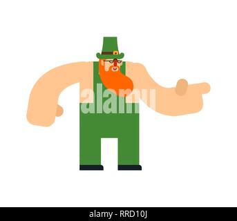 Leprechaun isolés. St Patrick Day caractère. Maison de vacances irlandais. En chapeau vert nain Illustration de Vecteur