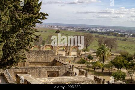 Cordoba, Espagne.les ruines de Médina Azahara un vaste palais-ville mauresque médiéval construit par Abd-ar-Rahman III (912–961) Banque D'Images