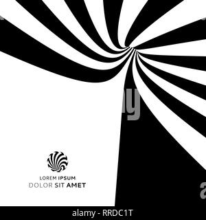 Modèle avec illusion d'optique. Noir et blanc. Striped vVector illustration. Illustration de Vecteur