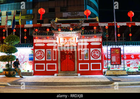 Johor Bahru, Malaisie - Février 2019 : l'ancien Temple de Johor Bahru pendant le nouvel an chinois 2019. Banque D'Images