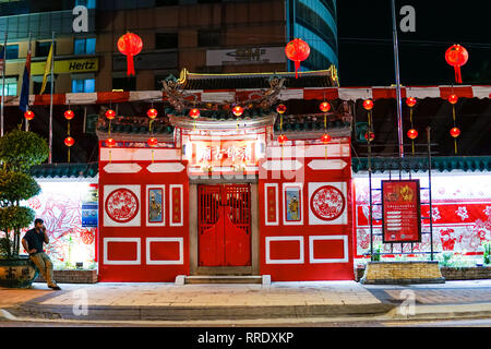 Johor Bahru, Malaisie - Février 2019 : l'ancien Temple de Johor Bahru pendant le nouvel an chinois 2019. Banque D'Images