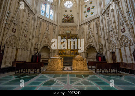 Tolède, Castille la Manche, Espagne - le 04 avril 2017 : la cathédrale de Tolède, chapelle de Saint James (Capilla de Santiago) Tolède chapelle funéraire de style gothique Banque D'Images