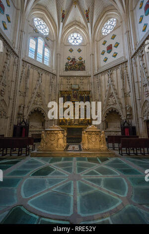 Tolède, Castille la Manche, Espagne - le 04 avril 2017 : la cathédrale de Tolède, chapelle de Saint James (Capilla de Santiago) Tolède chapelle funéraire de style gothique Banque D'Images