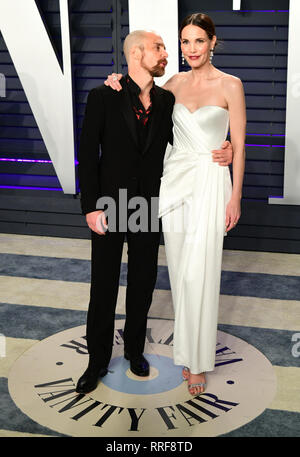 Sam Rockwell et Leslie Bibb participant à la Vanity Fair Oscar Party organisée à l'Annenberg Center for the Performing Arts à Beverly Hills, Los Angeles, Californie, USA. Banque D'Images