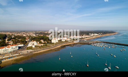 Vue aérienne de Jard sur Mer en Vendée, France Banque D'Images