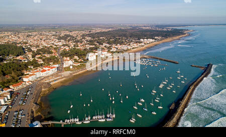 Vue aérienne de Jard sur Mer en Vendée, France Banque D'Images