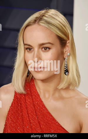 Los Angeles, États-Unis. Feb 24, 2019. Los Angeles, CA - le 24 février : Brie Larson assiste à la 2019 Vanity Fair Oscar Party hosted by Radhika Jones à Wallis Annenberg Center for the Performing Arts le 24 février 2019 à Beverly Hills, Californie. Crédit : Jeffrey Mayer/Alamy Live News Banque D'Images