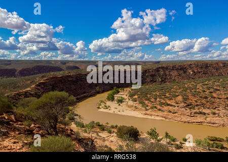 Superbe Parc National de Kalbarri avec du grès, de la végétation et de gorge scenic views dans l'ouest de l'Australie Kalbarri gorges sinueuses : Parc National de Kalbarri Banque D'Images