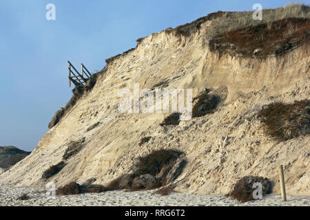 Les dégâts causés à une dune de l'île de Sylt Banque D'Images