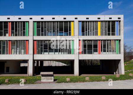 Le Corbusier Maison de la Culture, Site Le Corbusier, Firminy, Loire, Auvergne-Rhone-Alpes, France, Europe Banque D'Images