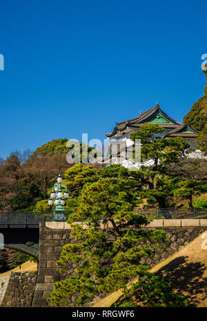 Palais Impérial de Tokyo entrée avec la célèbre Nishinomaru Gate et le pont de fer Seimon Banque D'Images