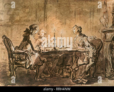 Le jeu de cartes. Banque D'Images