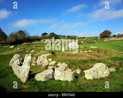 Carn Euny, Village de l'âge du Fer Sancreed West Cornwall, UK Banque D'Images