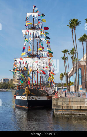 Le Jose Gasparilla amarré au centre de Conventions de Tampa Banque D'Images