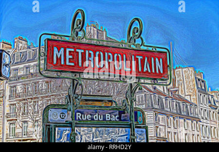 Illustration de Paris metro sign - Paris, France Banque D'Images