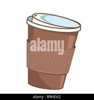 Tasse à café. Tasse à café en papier d'aller. Illustration de Vecteur