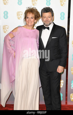 Lorraine Ashbourne et Andy Serkis assister à l'EE British Academy Film Awards au Royal Albert Hall de Londres. 10 février 2019 © Paul Treadway Banque D'Images