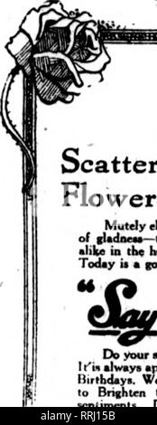 . Les fleuristes [microforme] examen. La floriculture. 20 L'examen de Mat 6^ fleuristes, 1920 Nuages de bonheur. Veuillez noter que ces images sont extraites de la page numérisée des images qui peuvent avoir été retouchées numériquement pour plus de lisibilité - coloration et l'aspect de ces illustrations ne peut pas parfaitement ressembler à l'œuvre originale.. Chicago : les fleuristes Pub. Co Banque D'Images