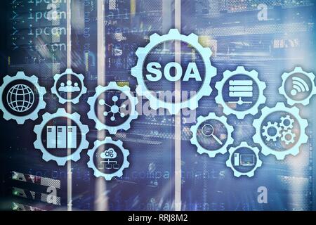 SOA. Modèle d'affaires et de la technologie de l'information concept pour Architecture Orientée Services en vertu du principe de l'encapsulation de service. Banque D'Images