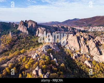 Vue aérienne de la forteresse de Belogradchik, Belogradchik, Bulgarie, Europe Banque D'Images