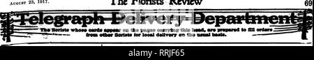. Les fleuristes [microforme] examen. La floriculture. 23 août 1917, l'examen pour fleuristes. Veuillez noter que ces images sont extraites de la page numérisée des images qui peuvent avoir été retouchées numériquement pour plus de lisibilité - coloration et l'aspect de ces illustrations ne peut pas parfaitement ressembler à l'œuvre originale.. Chicago : les fleuristes Pub. Co Banque D'Images