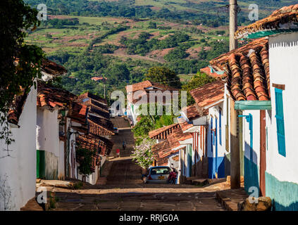 Rue de Barichara, département de Santander, en Colombie, en Amérique du Sud Banque D'Images