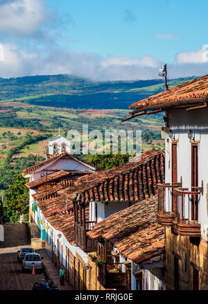 Rue de Barichara, département de Santander, en Colombie, en Amérique du Sud Banque D'Images