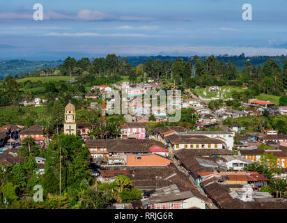 Salento, elevated view, Quindio Département, Colombie, Amérique du Sud Banque D'Images