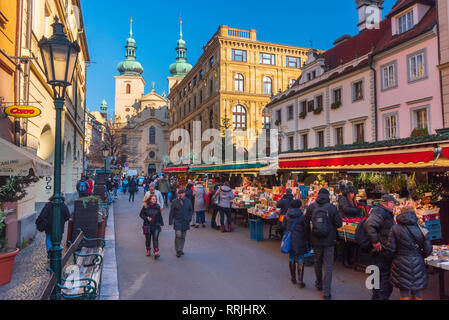 Marché de Noël, Place du marché Havelska, Stare Mesto (vieille ville), Prague, République Tchèque, Europe Banque D'Images