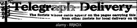 . Les fleuristes [microforme] examen. La floriculture. Januaby 23. 1919. Les fleuristes' Review 51. «FcrCJPOlfOTiG^Iri ! Le flortsts wlioae apparaissent sur les cartes ce oarvyInK pases tbe général, sont prêts à des commandes de la grippe ' autres fleuristes pour la livraison locale sur l'habitude. tiasls. Veuillez noter que ces images sont extraites de la page numérisée des images qui peuvent avoir été retouchées numériquement pour plus de lisibilité - coloration et l'aspect de ces illustrations ne peut pas parfaitement ressembler à l'œuvre originale.. Chicago : les fleuristes Pub. Co Banque D'Images