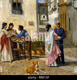 Au marché par Joaquín Turina y Areal 1847 - 1907 Espagnol Espagne Andalousie Banque D'Images