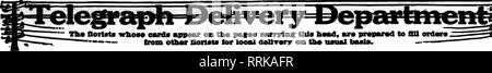 . Les fleuristes [microforme] examen. La floriculture. OCTOBIB 16, 1919. Les fleuristes^ 85 d'examen. E* fflorlsto avPMtf wlko"carda 0 sur le rythme* eanrylnc* fhl bead, sont prêts à remplir les commandes --- d'florieta deUvery looal ofher lor sur l'habitude. liasle. Veuillez noter que ces images sont extraites de la page numérisée des images qui peuvent avoir été retouchées numériquement pour plus de lisibilité - coloration et l'aspect de ces illustrations ne peut pas parfaitement ressembler à l'œuvre originale.. Chicago : les fleuristes Pub. Co Banque D'Images