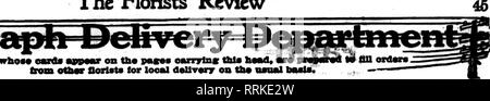 . Les fleuristes [microforme] examen. La floriculture. Tli" florlato oaids* whos app-r sur th" oamrtnr hMul pases thl*, "&gt ;-- de oOmt looal deUvory pour fleuristes sur nsiwl* tli. Veuillez noter que ces images sont extraites de la page numérisée des images qui peuvent avoir été retouchées numériquement pour plus de lisibilité - coloration et l'aspect de ces illustrations ne peut pas parfaitement ressembler à l'œuvre originale.. Chicago : les fleuristes Pub. Co Banque D'Images