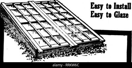 . Les fleuristes [microforme] examen. La floriculture. Facile d hstaO ta facile glaçure. L'abri du gel sécuritaire que dans une serre lorsque vous utilisez double vitrage. La non-con- l'espace aérien de la reproduction permet de rejeter de froid sans couverture supplémentaire. Obtenez toutes les plantes du soleil et il n'y a pas de dan- ger contre les gelées nocturnes, CALLAHAN EST DittOflazed fSiSiE SASH Jin lit chaud rendre rentables de jardinage par la réduction du risque. Ces châssis sont faites de cyprès rouge imputrescible avec croosoted tenons. La bande de frein spéciale- ment glaz rend facile et rapide. Aucune chance de glisser- ping ou fissure. Catalogue complet de la simple et dou- ble vitrage de porte, Banque D'Images