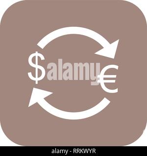 Change Euro Dollar avec icône vecteur vecteur icône de signe l'illustration de l'utilisation personnelle et commerciale... L'icône de la mode Look propre... Illustration de Vecteur