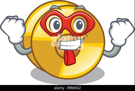Super héros dans le cyamblas une mascotte prix Illustration de Vecteur
