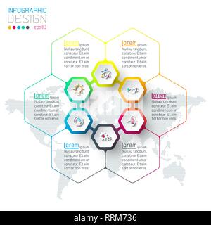 Inforgraphics hexagonale sur vector art graphique. Illustration de Vecteur