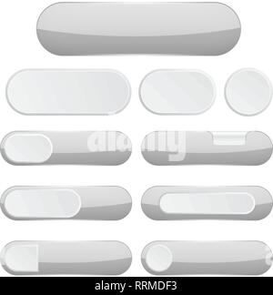 Les boutons de l'interface gris. Web icons Illustration de Vecteur