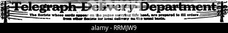 . Les fleuristes [microforme] examen. La floriculture. Decembeb 14, 191, paragraphe 5. L'examen 83 fleuristes. CARBONE, S4S Boylston St., BOSTON États les fleuristes livraison Telegrapb Ass'n. Veuillez noter que ces images sont extraites de la page numérisée des images qui peuvent avoir été retouchées numériquement pour plus de lisibilité - coloration et l'aspect de ces illustrations ne peut pas parfaitement ressembler à l'œuvre originale.. Chicago : les fleuristes Pub. Co Banque D'Images