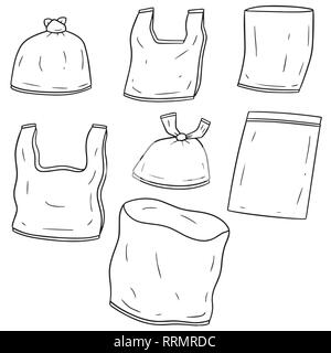 Vector set de sac plastique Illustration de Vecteur