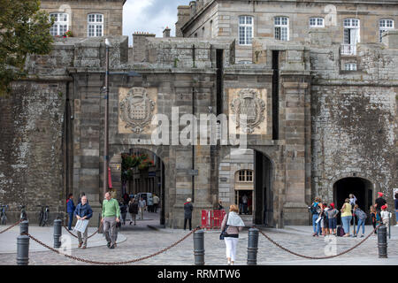 Saint-Malo, France - 12 septembre 2018 : La Porte de Saint Vincent à Saint Malo, Bretagne, France Banque D'Images