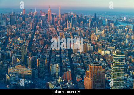 USA, Amérique latine, Amérique du Nord, New York, Manhattan, Midtown vu de One World Trade Center Banque D'Images