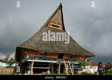 Rumah Rajah (Kings House), Tribu de Batak Karo, Lingga, Village, Kabanjahe Berastagi, Sumatra Banque D'Images