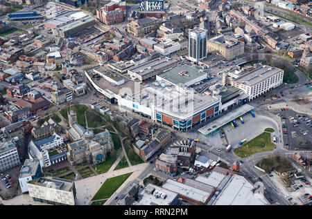 Le centre-ville de Blackburn forment l'air, North West England, UK Banque D'Images