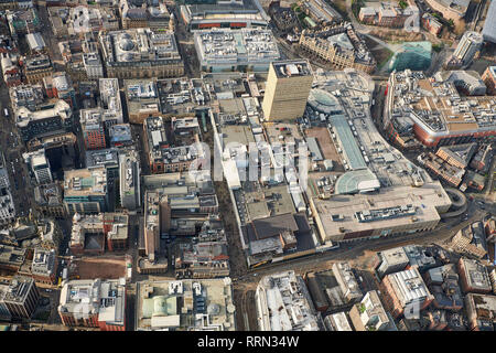 Une vue aérienne du centre-ville de Manchester, printemps 2018, North West England, UK Banque D'Images