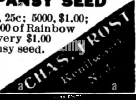 . Les fleuristes [microforme] examen. La floriculture. Mentionner l'examen quand yon écrire. Le Kenilworth aiANT PANSY SKED 1000 grains, 25c ; 6000, $1.00 ; OK., 5,00 $. Arc-en-ciel de 1000 gratuitement avec chaque 1 $ de dollars de semences de pansy. La princesse, debout, 1000 nouvelles semences, S5c, ^ oz., $1.00 ; ^4 oz., 2 $ ; oz., $7.60. Mentionner le Reylew wlien oui écrire. Regardez pour l'ONR Marque estampillée sur chaque brique de Lambert's Pure Culture Nushroom Snbetltation clieaper grrades de Spawn est donc facilement exposés. Échantillon frais brique, ^^^." avec livre illustré, envoyé par le &gt ;^^^^ ^j" fabricants y sur réception de 40 ^^^^ Cj cen Banque D'Images