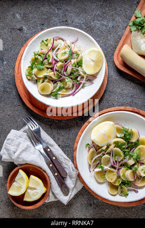 ULTE d'algues ou HULTE. Ulte ceviche salade chilienne avec oignon violet, la coriandre et le jus de citron. Les algues comestibles du Pacifique. Banque D'Images