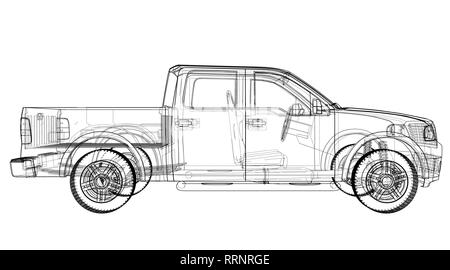 Voiture vecteur silhouettes. De rendu 3D Illustration de Vecteur